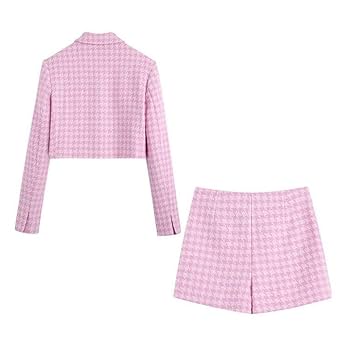 SALE♡ネップアラン2点セット♡ピンク Amazon.co.jp: ZARA セットアップ ピンク千鳥格子 : ホーム